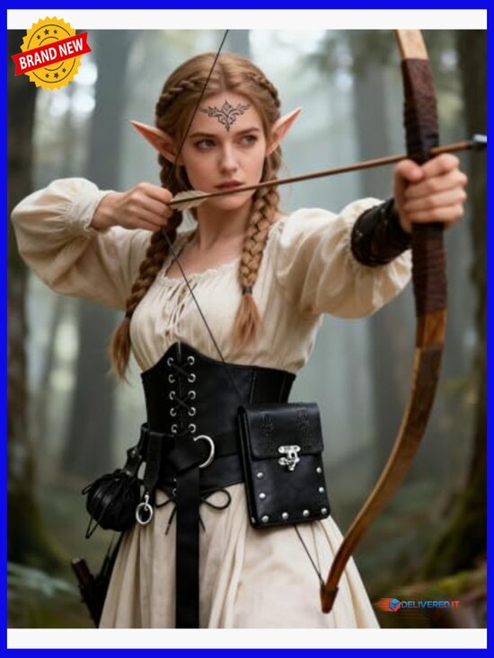 5Pcs Renaissance Corset Belt Set with Pouch, Medieval Costume Accessory main image 4